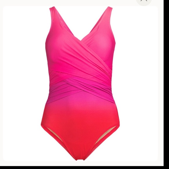 Lands end slender suit Pink and Red One-Piece Swimsuit - Picture 6 of 6